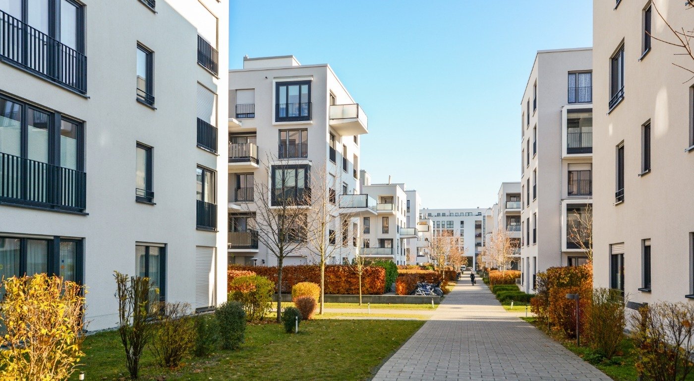 Condo building exterior representing voting rights and governance in a homeowner's association
